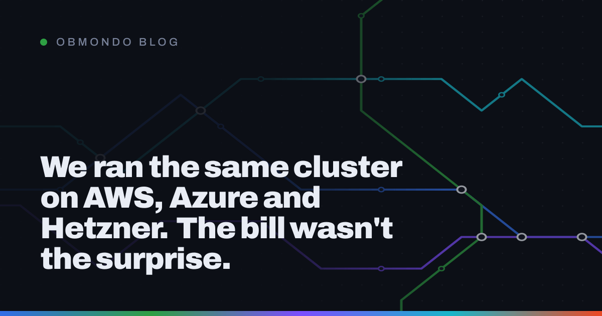 We ran the same cluster on AWS, Azure and Hetzner. The bill wasn't the surprise.